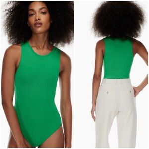 Aritzia Babaton Contour Muscle Tank Top Bodysuit in Gloss Green